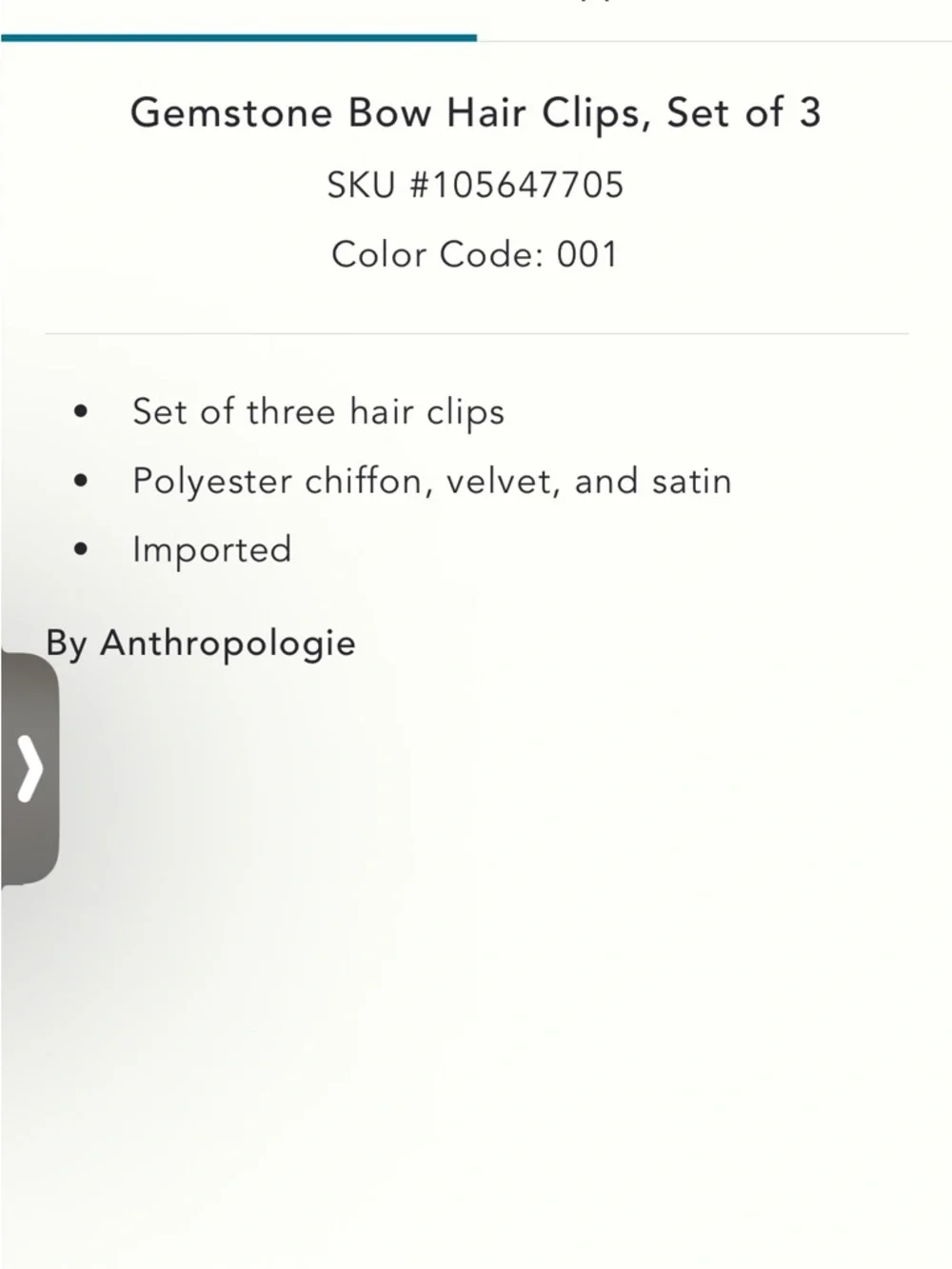 Anthropologie Gemstone Bow Hair Clips in Burgundy, Blush & Rose